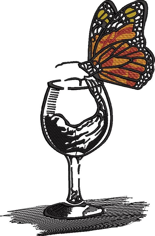 Butterfly Sitting On A Glass Butterfly Sitting On A Glass