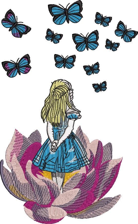 Girl Watching Butterflies Girl Watching Butterflies