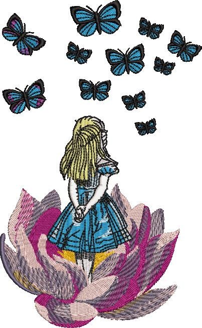 Girl Watching Butterflies Girl Watching Butterflies