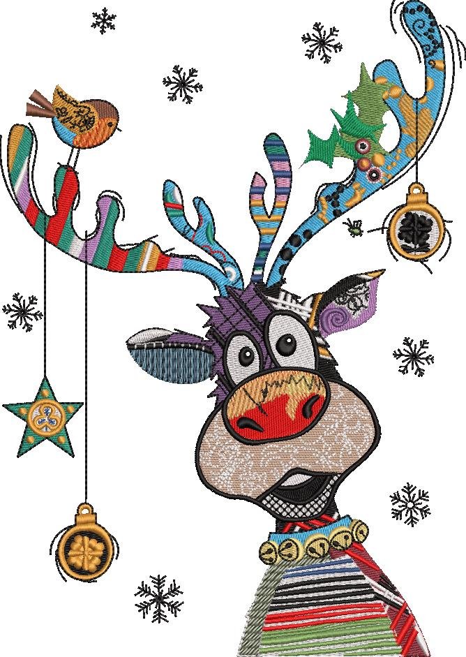 Colourful Christmas Reindeer Colourful Christmas Reindeer