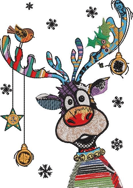 Colourful Christmas Reindeer Colourful Christmas Reindeer