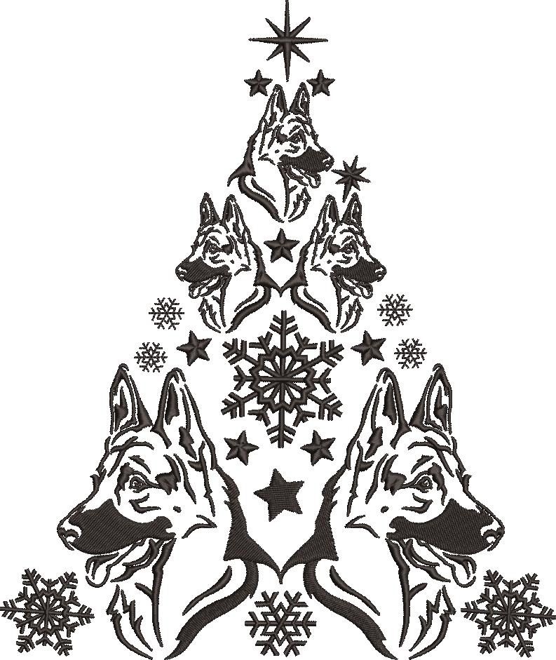German Shepherds Christmas Tree