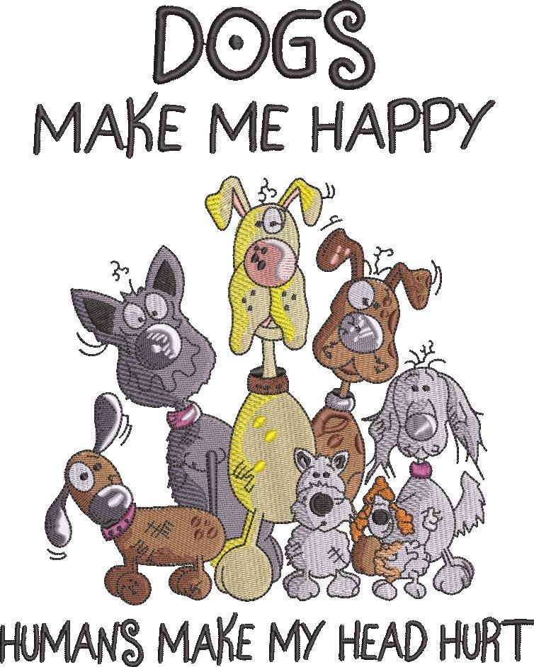 Dogs Make Me Happy Pattern Dogs Make Me Happy Pattern