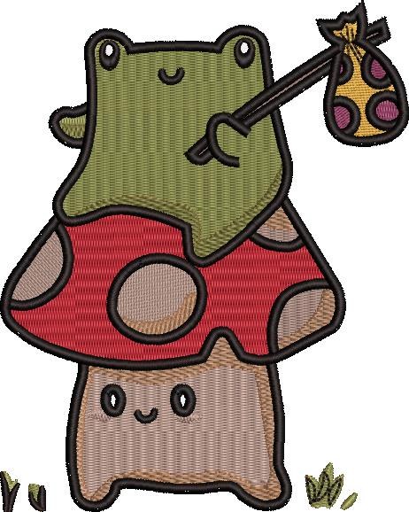 Cute Frog On A Mushroom Cute Frog On A Mushroom