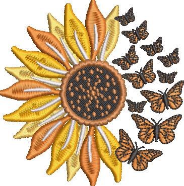 Sunflower And Butterfly Sunflower And Butterfly