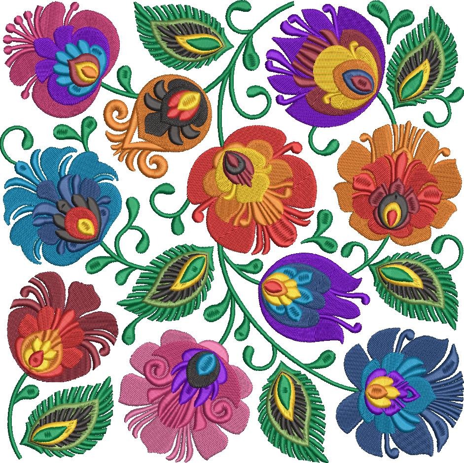 Floral Block Pattern Floral Block Pattern