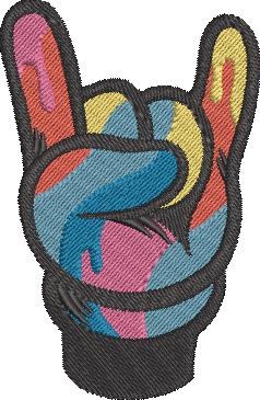 Colourful Horn Hand Sign