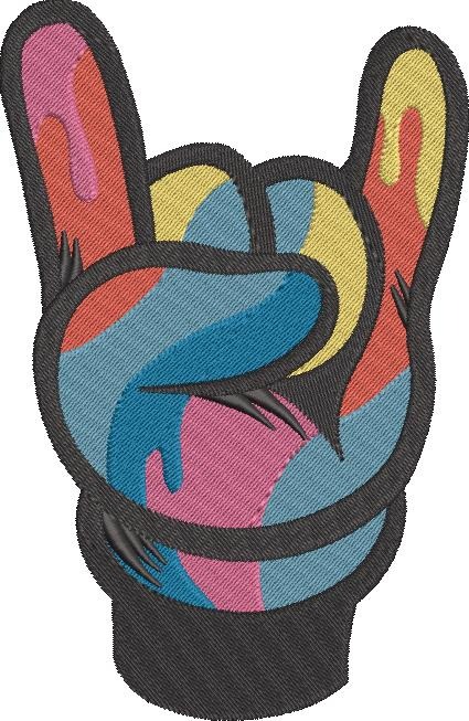 Colourful Horn Hand Sign