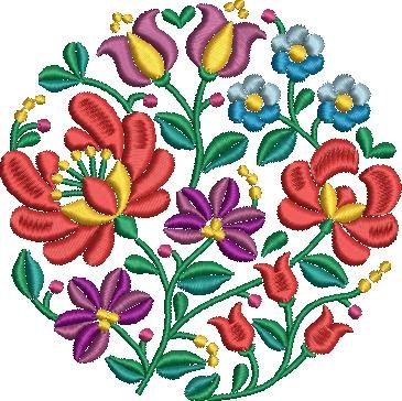 Round Floral Folk Pattern Round Floral Folk Pattern