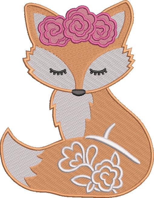 Boho Fox With Flowers