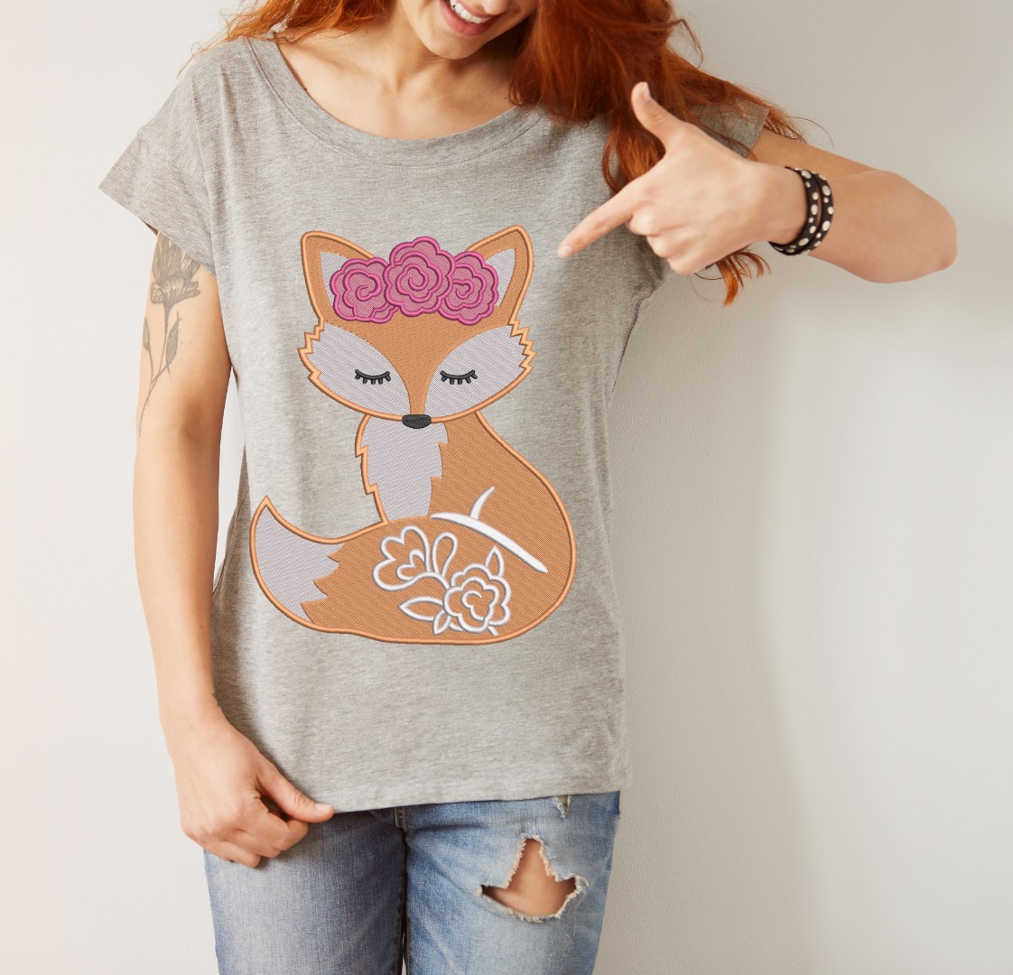Boho Fox With Flowers