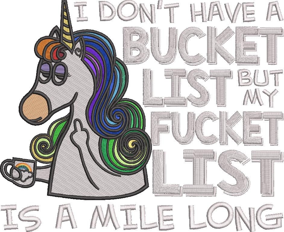 Bucket List Funny Unicorn Quote Bucket List Funny Unicorn Quote