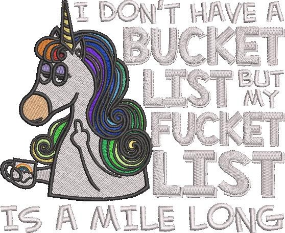 Bucket List Funny Unicorn Quote Bucket List Funny Unicorn Quote