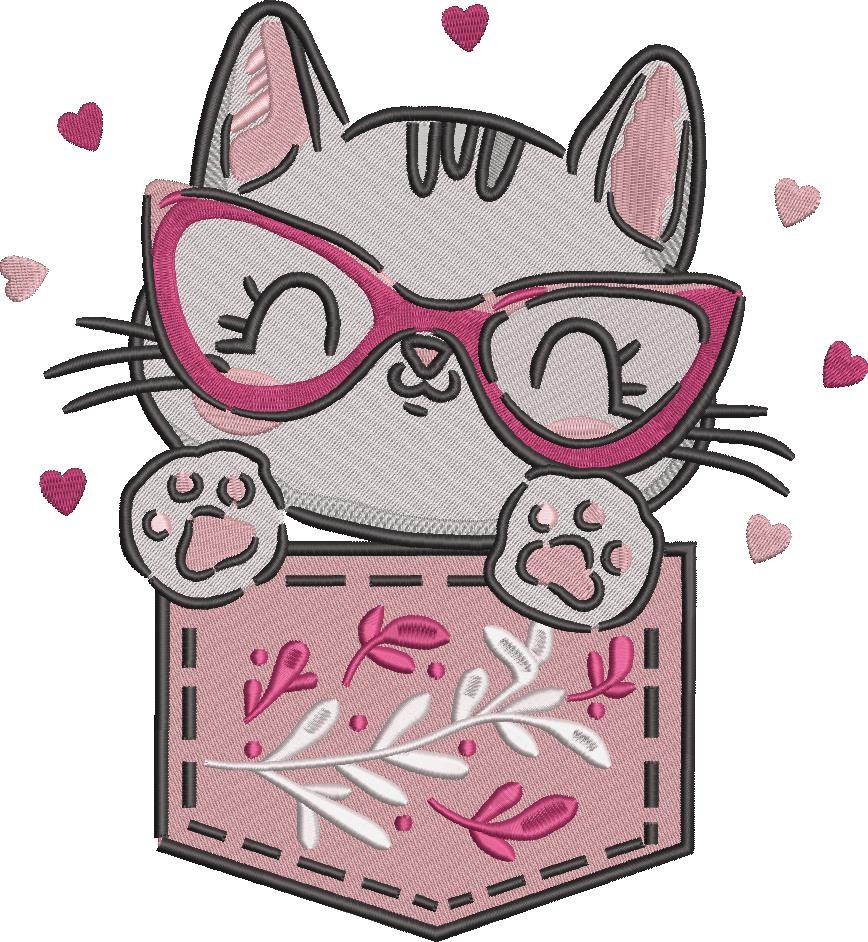 Pocket Cat With Glasses Pocket Cat With Glasses