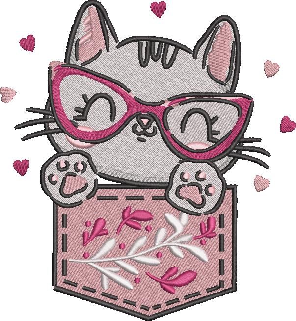 Pocket Cat With Glasses Pocket Cat With Glasses
