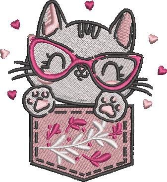 Pocket Cat With Glasses Pocket Cat With Glasses