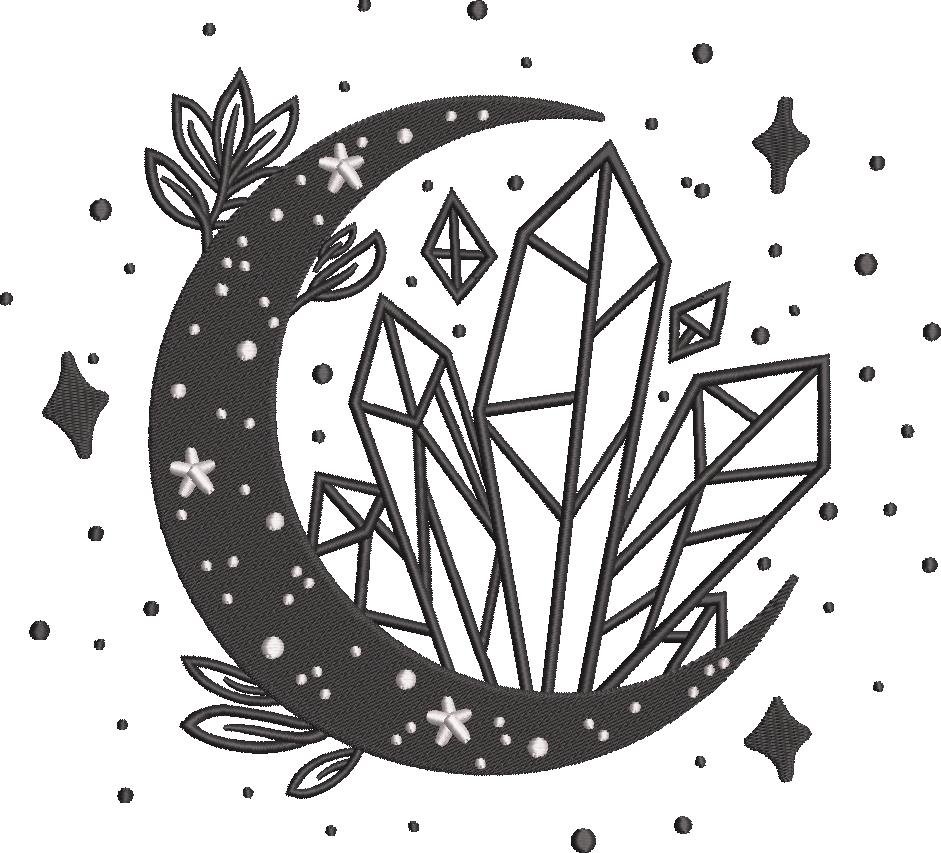 Crescent With Crystals