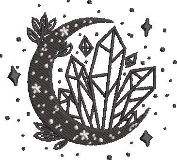 Crescent With Crystals