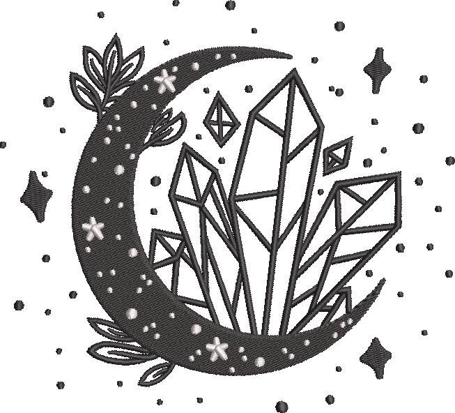 Crescent With Crystals