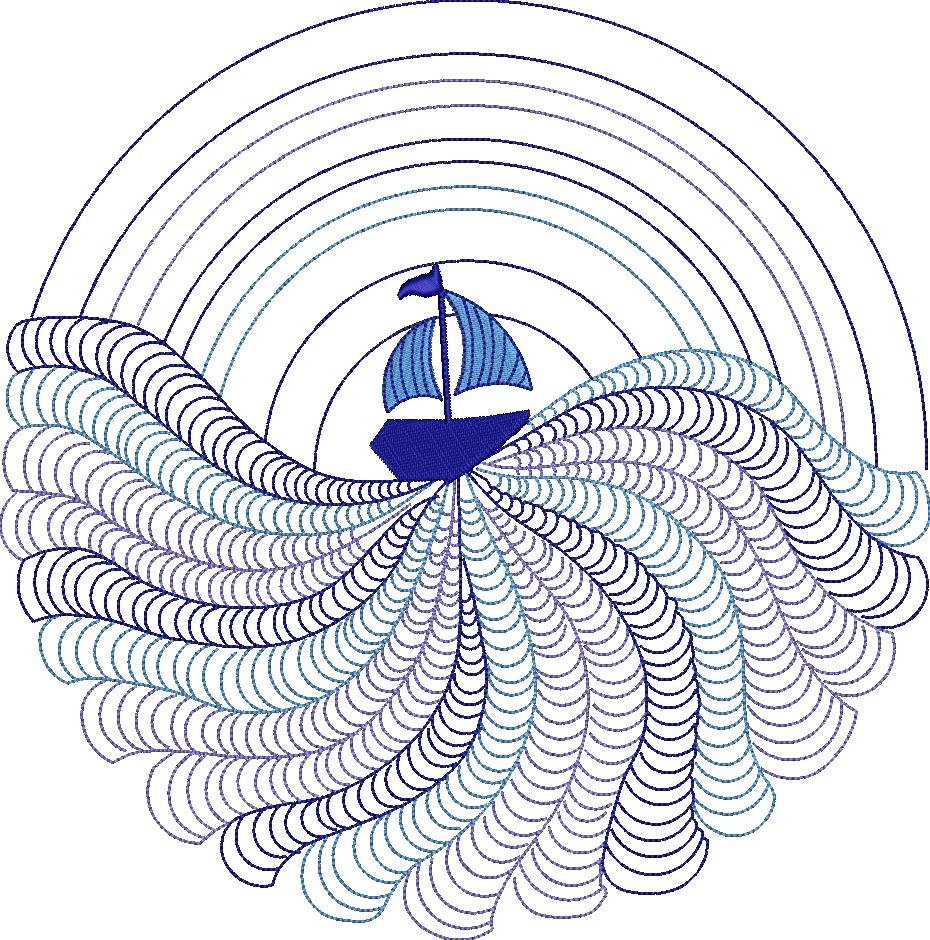 Sailing Ship Blue Work Sailing Ship Blue Work