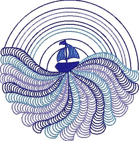 Sailing Ship Blue Work Sailing Ship Blue Work