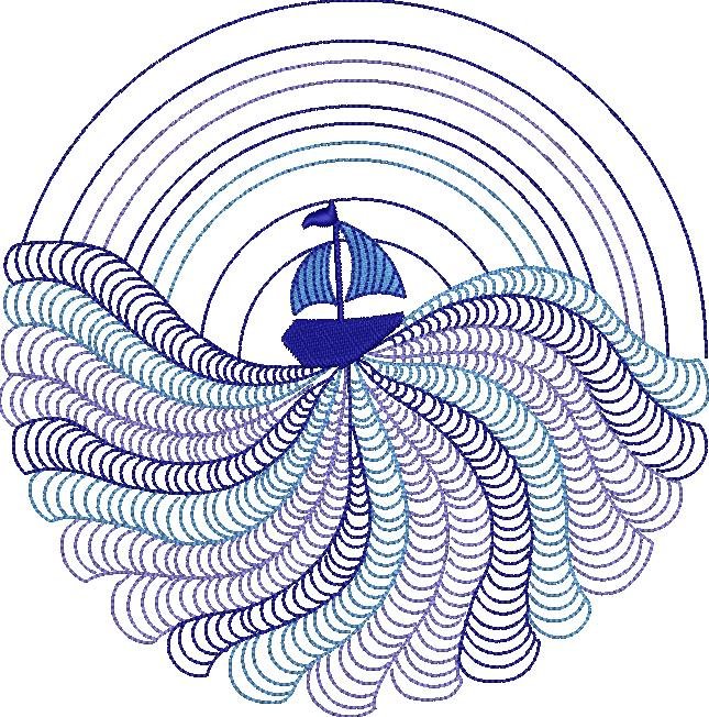 Sailing Ship Blue Work Sailing Ship Blue Work