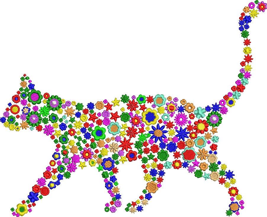 Colorful Floral Cat Colorful Floral Cat