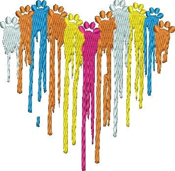 Colorful Paw Heart Colorful Paw Heart