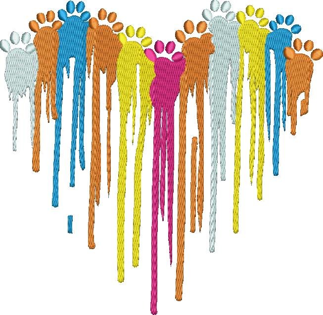 Colorful Paw Heart Colorful Paw Heart