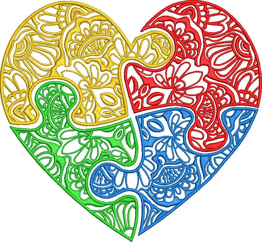 Colorful Puzzle Heart