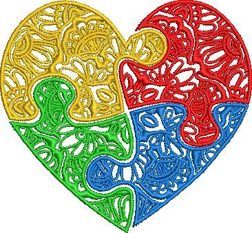 Colorful Puzzle Heart