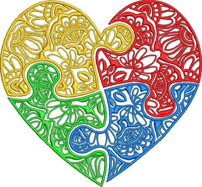 Colorful Puzzle Heart