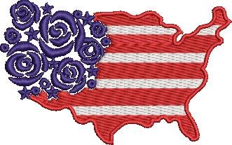 Floral USA Flag Floral USA Flag