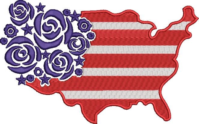 Floral USA Flag Floral USA Flag