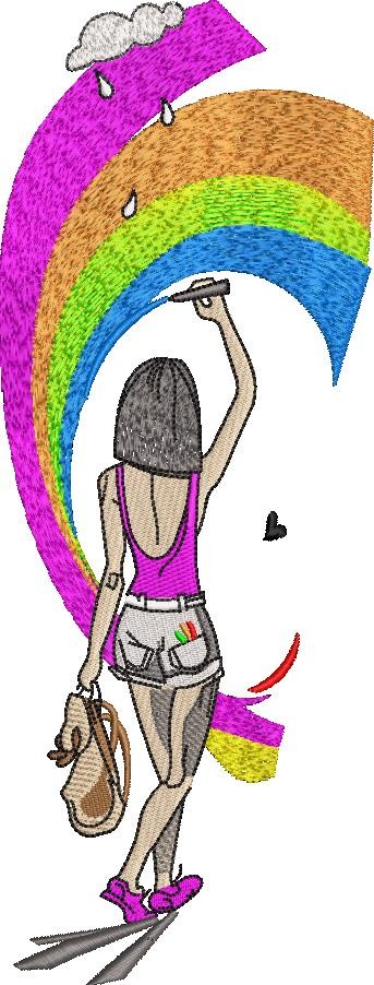 Girls With Rainbow