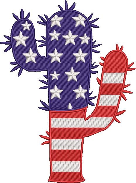 USA Cactus Patriotic