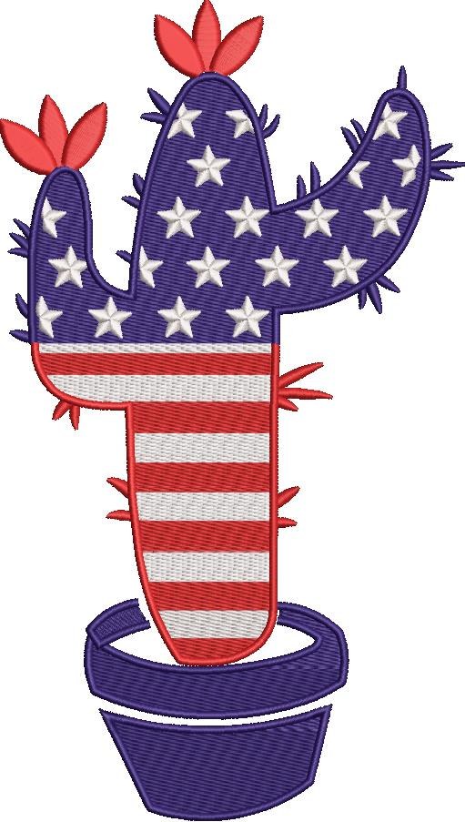 USA Cactus Patriotic