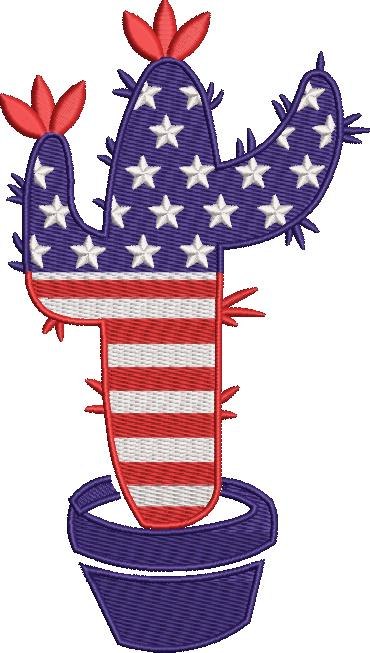 USA Cactus Patriotic