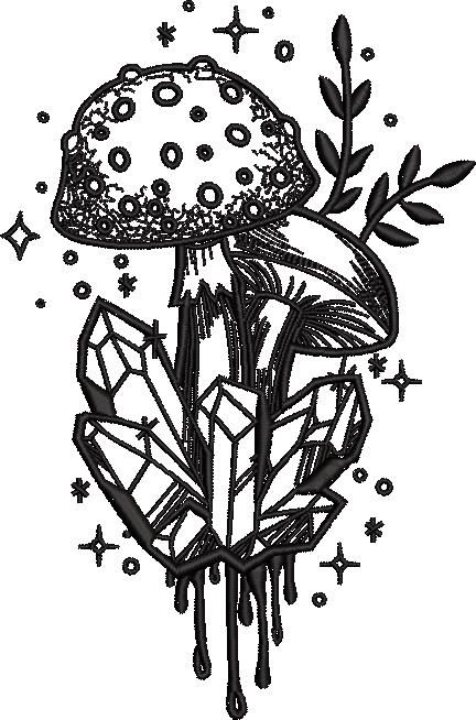 Mushrooms With Crystal Mushrooms With Crystal