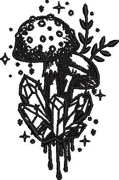 Mushrooms With Crystal Mushrooms With Crystal