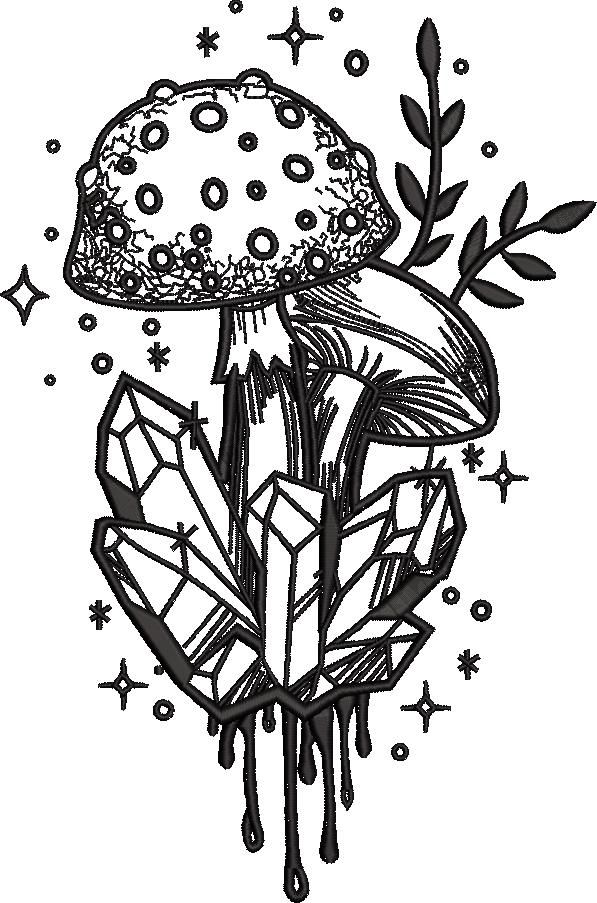 Mushrooms With Crystal Mushrooms With Crystal