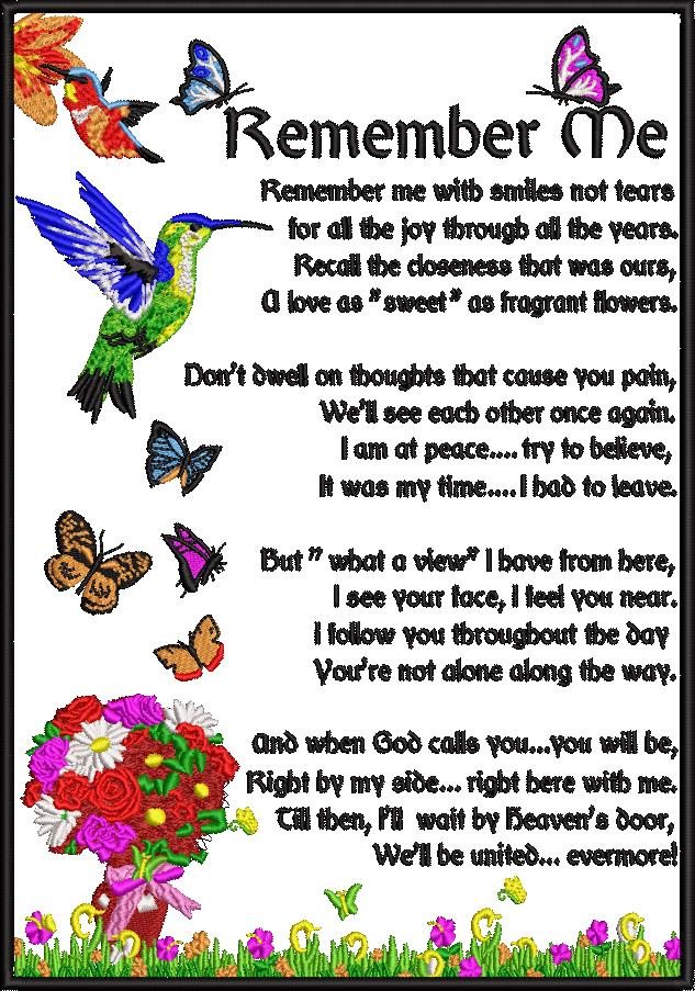 Remember Me Poem