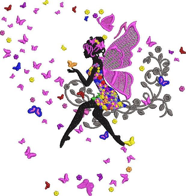 Floral Fairy with Butterflies Floral Fairy with Butterflies