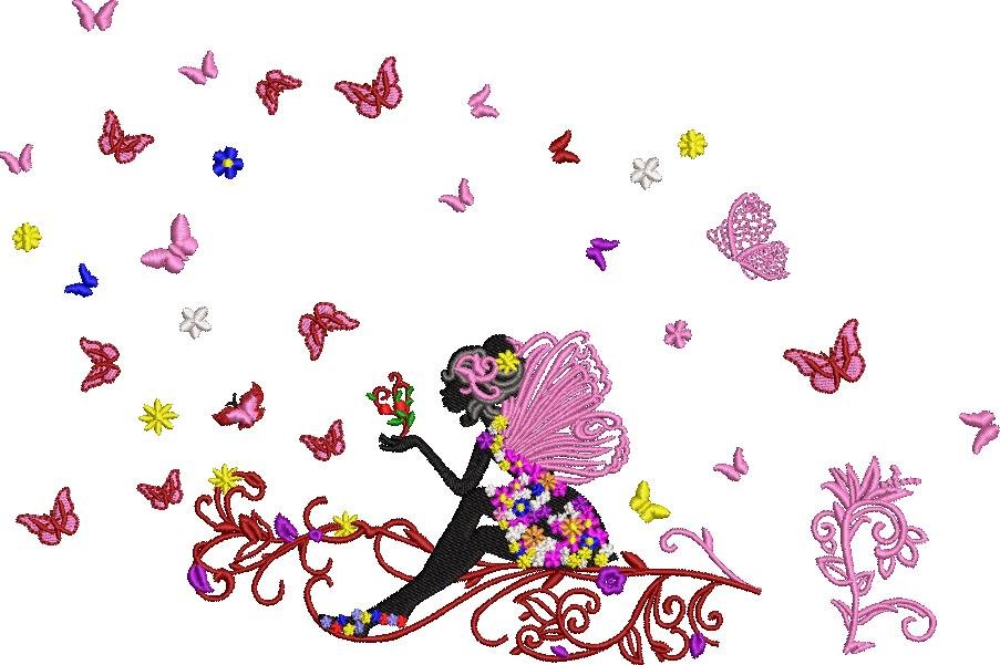 Floral Fairy and Butterflies