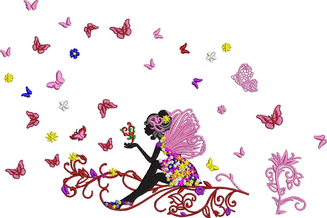 Floral Fairy and Butterflies