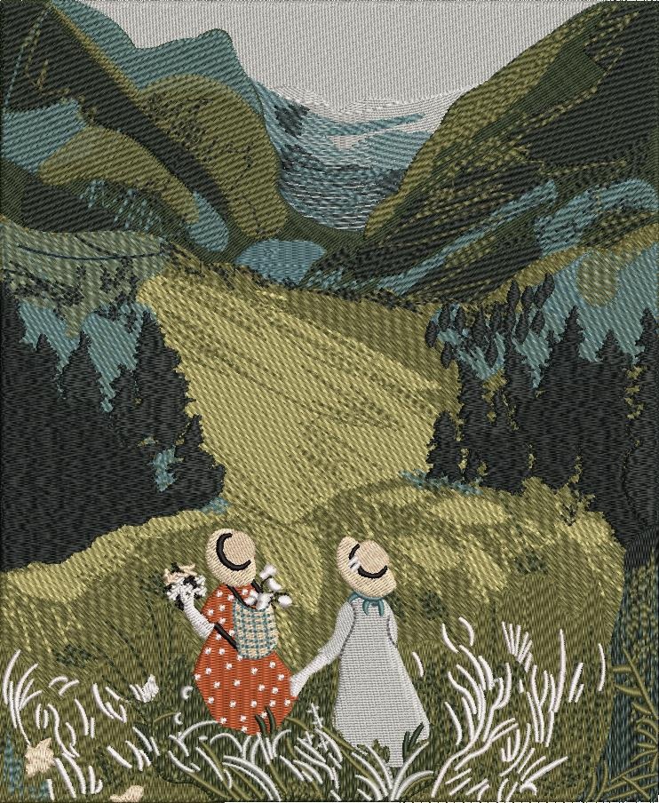 Friends Enjoying Beautiful Scenery