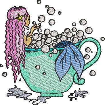 Mermaid Taking Bubble Bath Mermaid Taking Bubble Bath