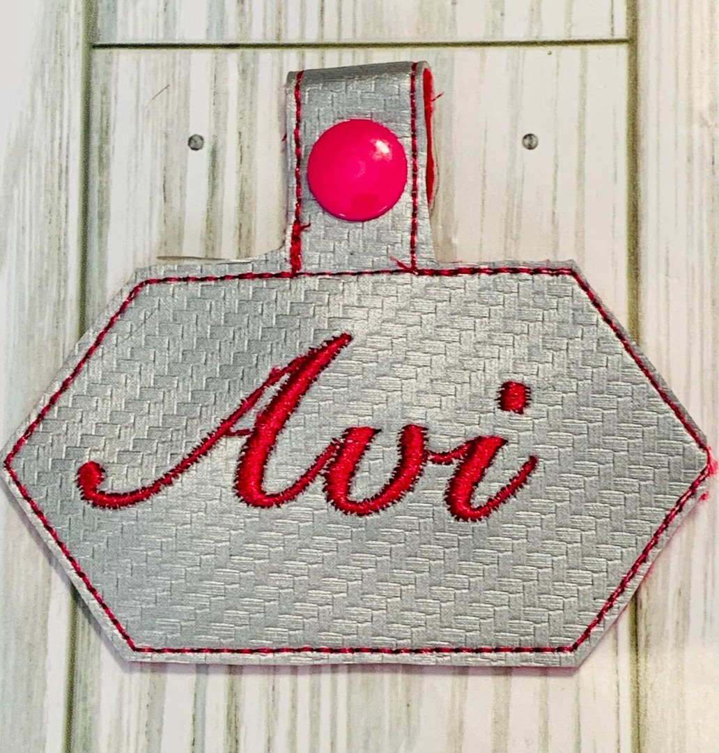 Horizontal Hexagon Key Fob - ITH Horizontal Hexagon Key Fob - ITH