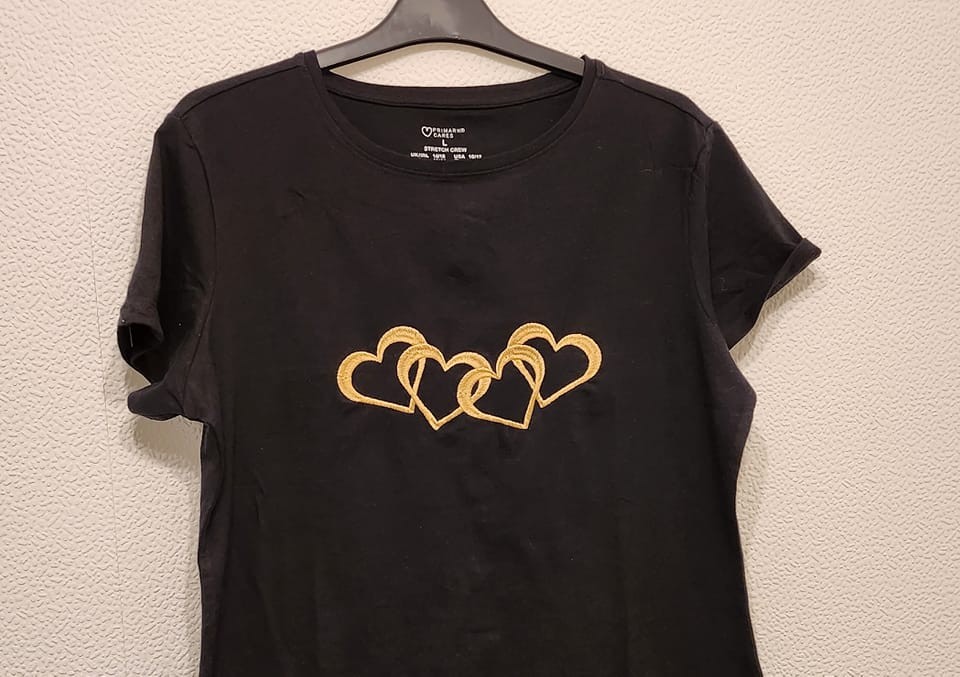 Four Hearts Embroidery Design