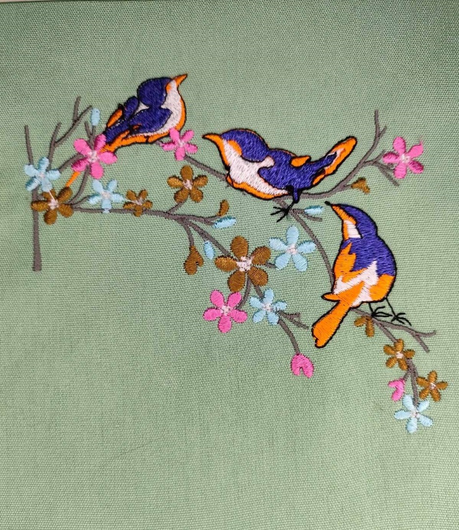Bluebirds and Flowers Bluebirds and Flowers